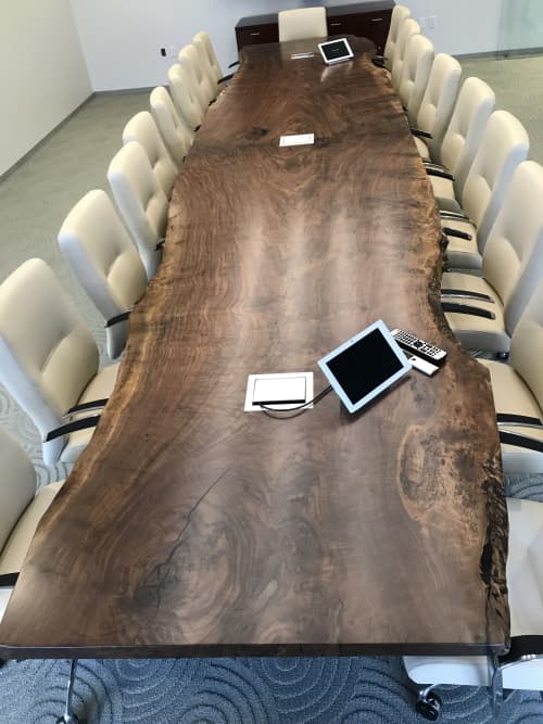 Claro Walnut Live Edge Conference Table | Tables by Alabama Sawyer. Item made of walnut