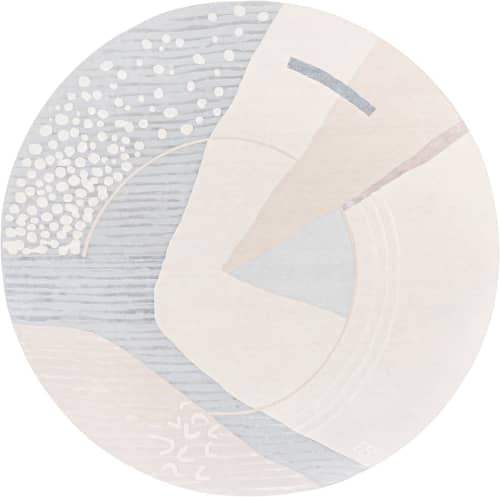 Rug Composition VII round abstract nude | Area Rug in Rugs by Atelier Tapis Rouge. Item made of cotton with fiber works with minimalism & contemporary style