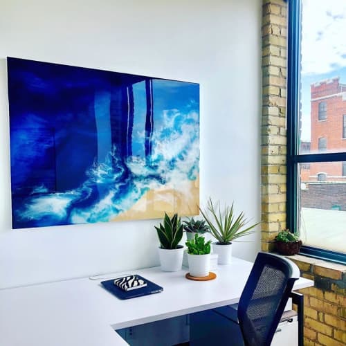 Waters edge | Oil And Acrylic Painting in Paintings by Paige Ring. Item made of wood with synthetic