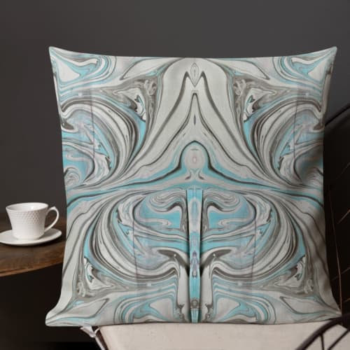 Liberty inspired arabesque | Pillow in Pillows by KALEIDO MARBLING ART. Item composed of fabric and paper