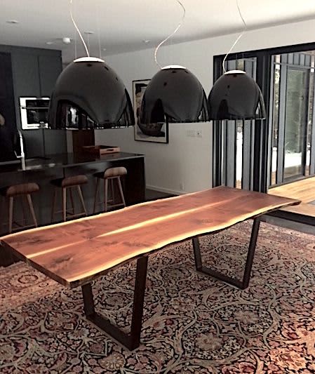 Berkman dining table | Tables by Aaron Smith Woodworker. Item made of walnut with metal