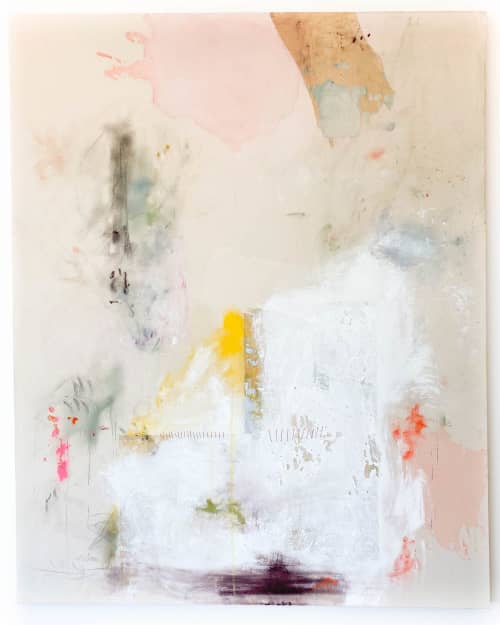 Mending II | Mixed Media in Paintings by El Løvaas. Item made of canvas works with minimalism & japandi style