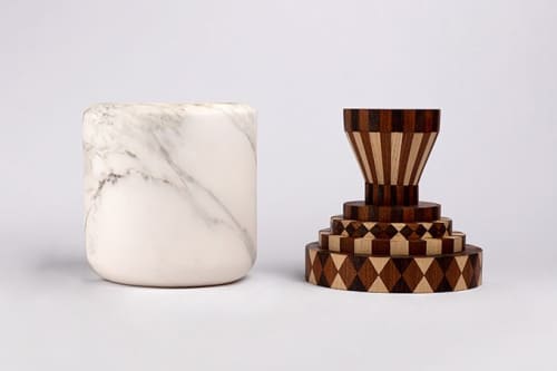 Geometrie Combinatorie - largo | Jar in Vessels & Containers by gumdesign. Item made of wood with marble works with modern style