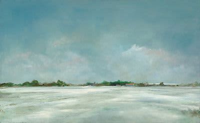 Anne Packard 'Winter Sky" | Oil And Acrylic Painting in Paintings by YJ Contemporary Fine Art. Item made of canvas