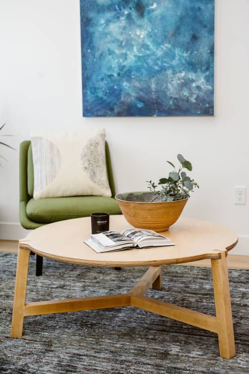 Tercet Round Coffee Table | Tables by Housefish. Item composed of walnut