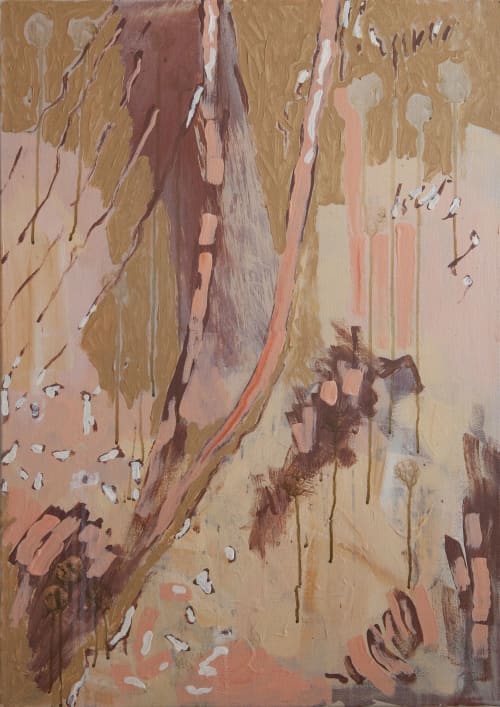 Light Fading in the Branches | Oil And Acrylic Painting in Paintings by PUGMATIK. Item composed of canvas in boho or contemporary style