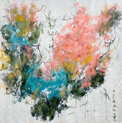 Botánica 27-4 | Oil And Acrylic Painting in Paintings by DAVID SKILLICORN - American Abstract Painter. Item made of canvas