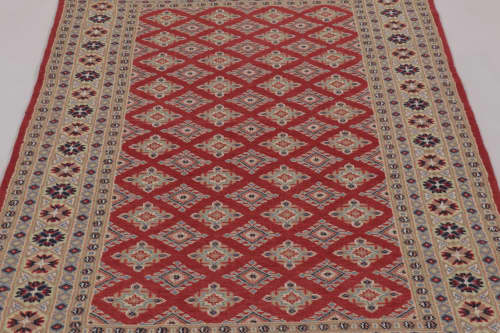 Vintage Bokhara Rug in Rich Red with Geometric Patterns | Area Rug in Rugs by Rug and Kilim