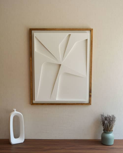 No. 108 Japandi Plaster Wall Relief - Scandinavian Decor | Wall Sculpture in Wall Hangings by Joseph A