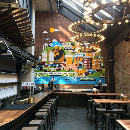 Redhook Brewlab Murals by Sasha Barr Illustration & Design at Redhook
