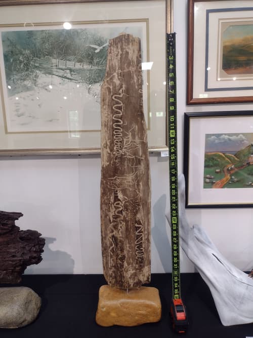 Driftwood Fine Art | Sculptures by Kelley Howard. Item composed of wood & stone compatible with coastal style