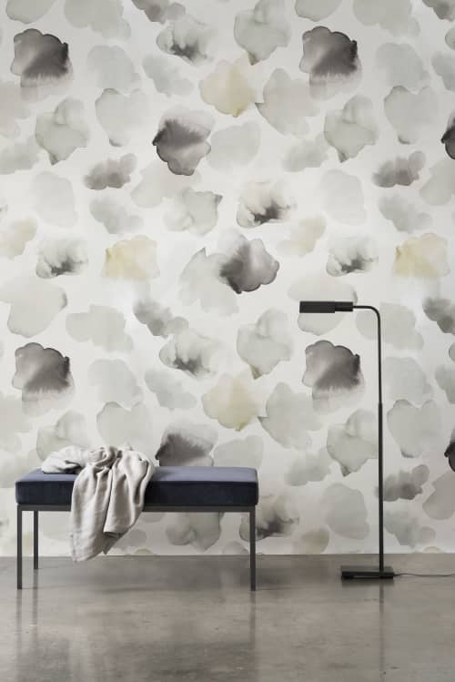 Petals Pressed Wallpaper - Sage | Wall Treatments by Emma Hayes. Item made of paper works with contemporary & country & farmhouse style