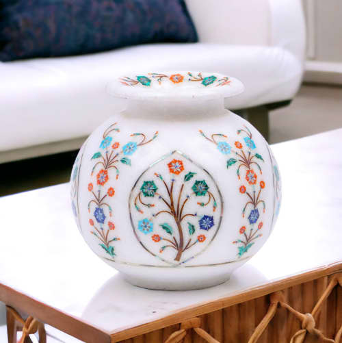 Modern marble vase, Unique marble vase, One-of-a-kind marble | Vases & Vessels by Innovative Home Decors. Item made of marble works with country & farmhouse & art deco style