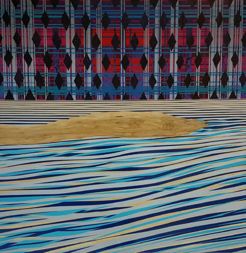 Blue Blanket | Paintings by Mark Bueno | MOXY Denver Cherry Creek in Denver. Item made of wood