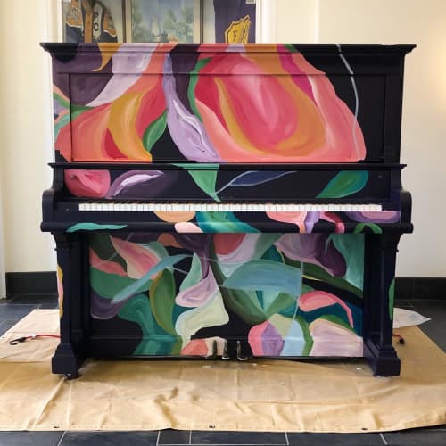 Piano Exterior mural | Murals by Elisa Gomez Art | University Center for the Arts in Fort Collins. Item made of synthetic