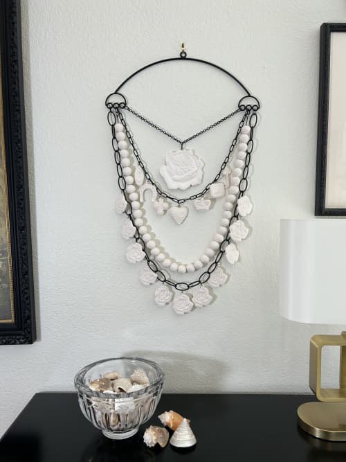 Lucky Rose | Wall Sculpture in Wall Hangings by Sarah Zarrabi. Item composed of metal and ceramic in boho or contemporary style
