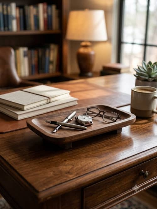 The Artisan Footed Wooden Tray | Decorative Tray in Decorative Objects by Famous Art Group Of Industries
