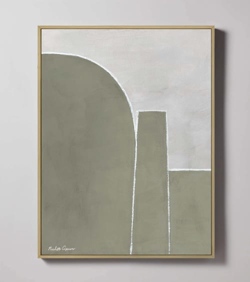"Alchemy No. 13" I Set of Two I Modern Minimalist Framed Gic | Prints in Paintings by ART + ALCHEMY By Nicolette Atelier. Item composed of wood and canvas in minimalism or japandi style