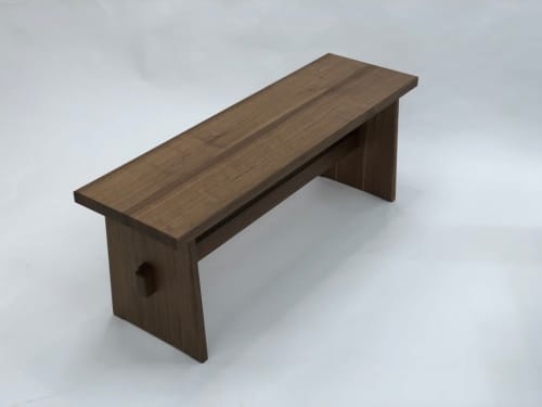 Trestle Bench with Tapered Sides | Benches & Ottomans by Brian Holcombe Woodworker. Item composed of walnut