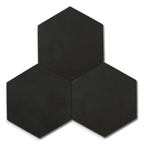 Matte Black Hex Cement Tiles by Zia Tile Wescover Tiles