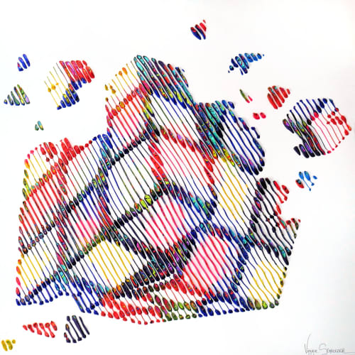 THE RUBIX CUBE EXPLOSION | Oil And Acrylic Painting in Paintings by Virginie SCHROEDER. Item made of canvas compatible with art deco style
