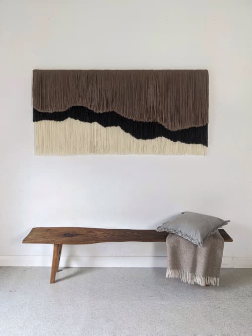 Terra Layers | Tapestry in Wall Hangings by Kat | Home Studio. Item composed of wool in boho or mid century modern style