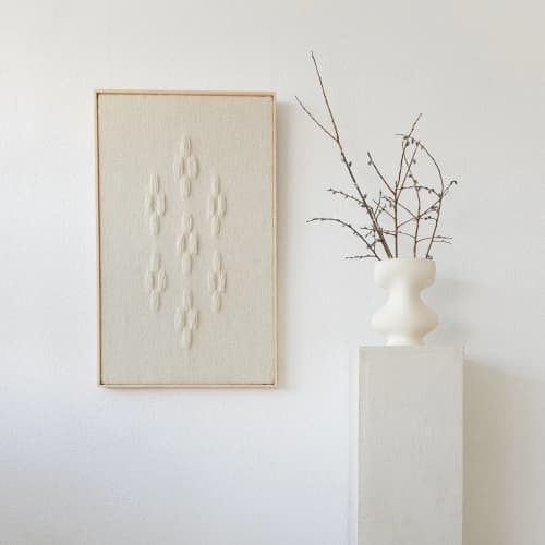 Framed VIII - Large Natural Decor | Tapestry in Wall Hangings by Lale Studio & Shop. Item composed of oak wood and wool in contemporary or japandi style
