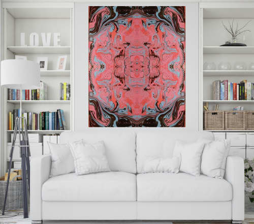 Renaissance Arabesque | Prints by KALEIDO MARBLING ART. Item composed of canvas and paper