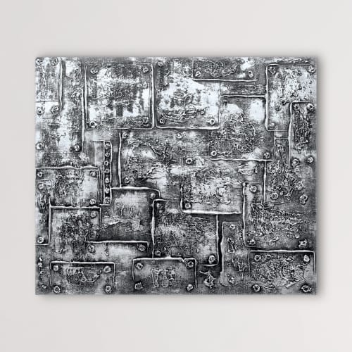 Industrial Chic No 5 | Oil And Acrylic Painting in Paintings by Alessia Lu. Item composed of canvas compatible with boho and country & farmhouse style