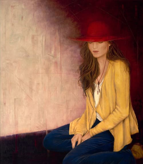 Erica Hopper "Quiet Triumph" | Oil And Acrylic Painting in Paintings by YJ Contemporary Fine Art | YJ Contemporary Fine Art in East Greenwich. Item composed of canvas