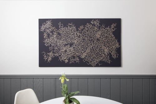 Murmuration | Mixed Media by Susan Benarcik. Item made of wood with fabric works with minimalism & contemporary style