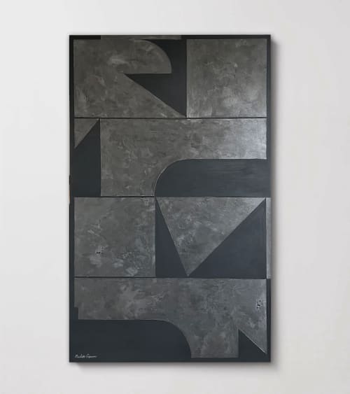 Special Edition - Private Collection I "Vector Point No. 3" | Oil And Acrylic Painting in Paintings by ART + ALCHEMY By Nicolette Atelier. Item works with minimalism & mid century modern style