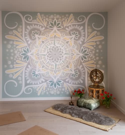 Harbour House Yoga Mandala Mural | Murals by Urbanheart | Harbour House Yoga in Peachland. Item composed of synthetic