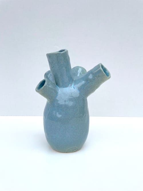 Hydra Vase - Sky | Vases & Vessels by niho Ceramics. Item made of stoneware works with minimalism & contemporary style