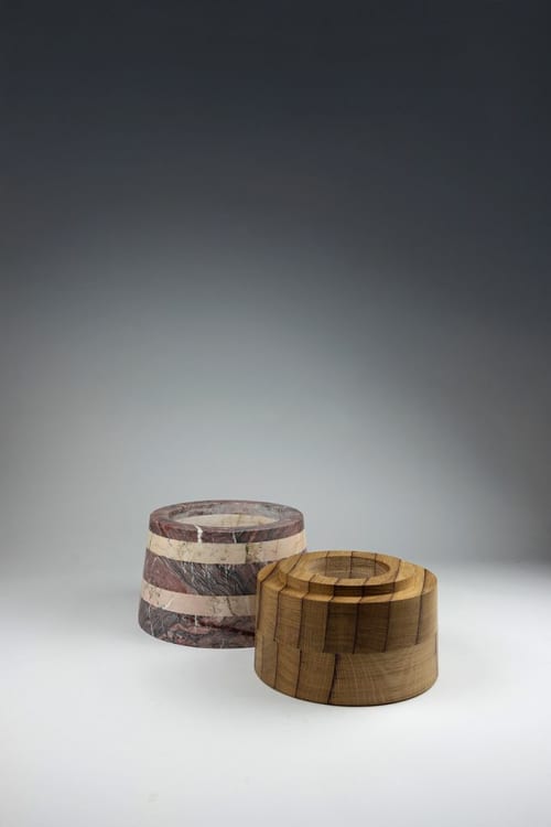 Affinità Lineari - basso | Vessels & Containers by gumdesign. Item made of wood with marble works with contemporary style