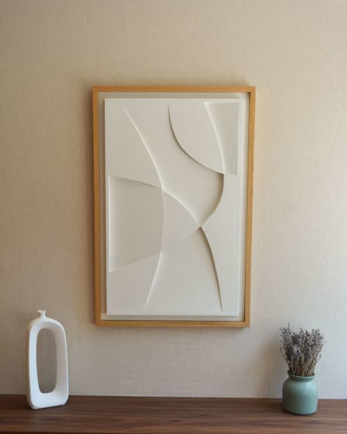 No. 116 Japandi Plaster Wall Relief - Scandinavian Decor | Wall Sculpture in Wall Hangings by Joseph A