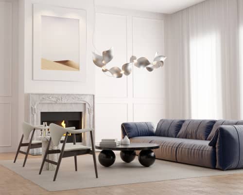 Dune 4 Curve Pendant Light | Chandeliers by MOSS Objects. Item composed of metal in contemporary or japandi style