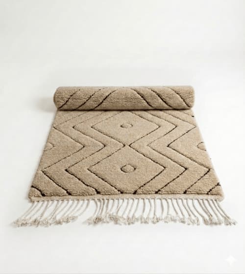 The ‘Atlas Cloud’ Rug: Dyed with Moroccan Walnut Shell | Small Rug in Rugs by Artisanal Patterns. Item composed of wool compatible with boho and minimalism style