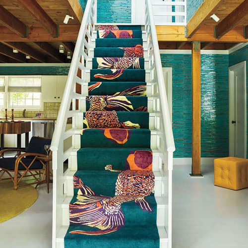 WHOLE BABY FISH (custom) | Runner Rug in Rugs by Emma Gardner Design, LLC | Private Residence, Snedens Landing in Palisades. Item made of fabric