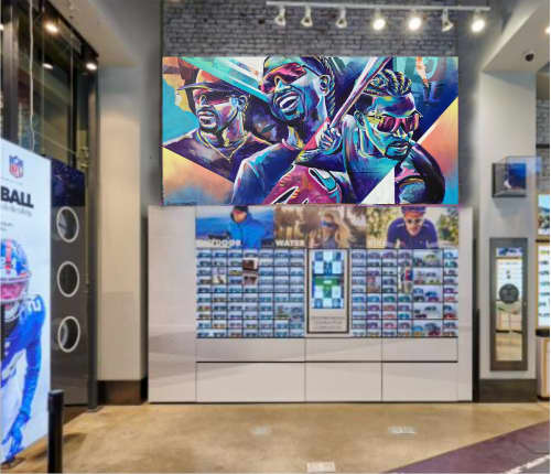 Bianca Romero Mural: Oakley Store Partnership w The NYMets | Murals by Bianca Romero | Oakley Store in New York. Item composed of synthetic