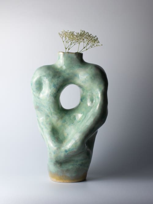 freeform vessel 36 | Vase in Vases & Vessels by Ashley Perez. Item composed of ceramic in minimalism or contemporary style
