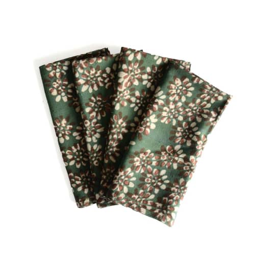 Block Print Cotton Napkins | Amar - Set of 4 | Linens & Bedding by ichcha. Item made of cotton works with boho & modern style