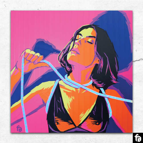 Tape Artwork "We are all addicted"" | Mixed Media by Fabifa | AusserGewöhnlich Berlin in Berlin. Item composed of wood