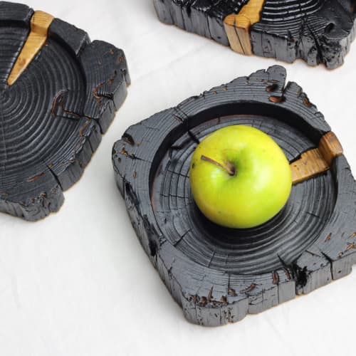 Bruciata Tray — Yakisugi Barn Beam Wood | Gobi | Decorative Tray in Decorative Objects by Gabor Gobi. Item composed of wood
