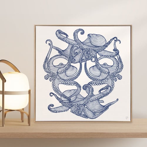 Octopi Tangle - Framed Canvas Art | Prints by Patricia Braune. Item composed of canvas