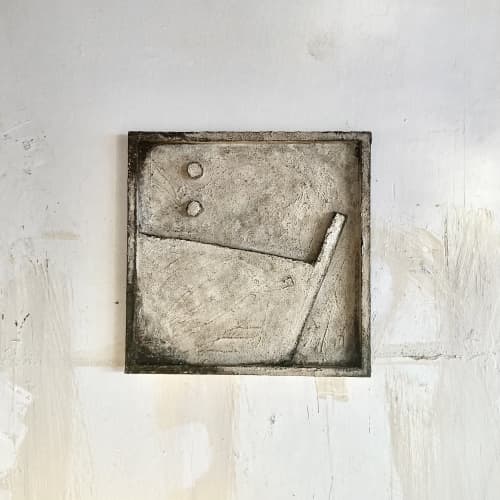 ‘Hidden’ w Patina | Sculptures by Greyya Jay. Item composed of wood and cement in minimalism or contemporary style