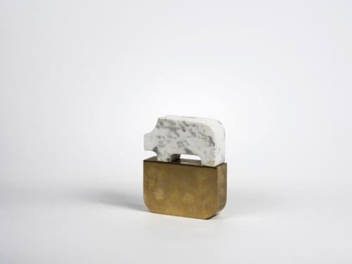Fossili - maiale | Ornament in Decorative Objects by gumdesign. Item composed of brass and marble in contemporary style