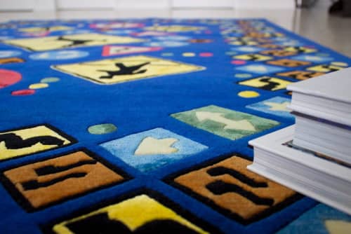 Lance Wyman - Roadsigns | Area Rug in Rugs by Odabashian (official). Item made of wool & fiber