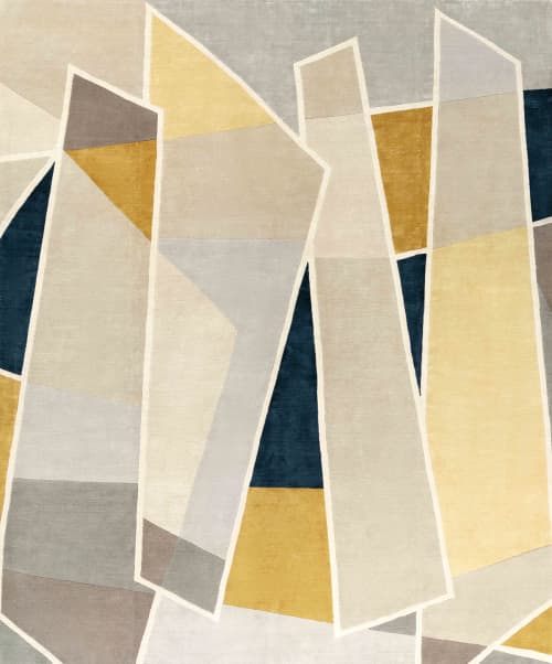 Rug Galeries Lafayette hand-knotted modern abstract | Area Rug in Rugs by Atelier Tapis Rouge. Item made of wool works with contemporary & art deco style