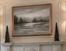 Along the Lake | Oil And Acrylic Painting in Paintings by Elaine Jackson. Item made of canvas